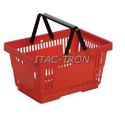 Cesto spesa 22 litri rosso a 2 manici (10 pz.)