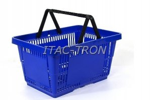 Cesto spesa 22 litri blu a 2 manici (10 pz.)