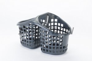 Cesto spesa double 25 litri grigio (5 pz.)